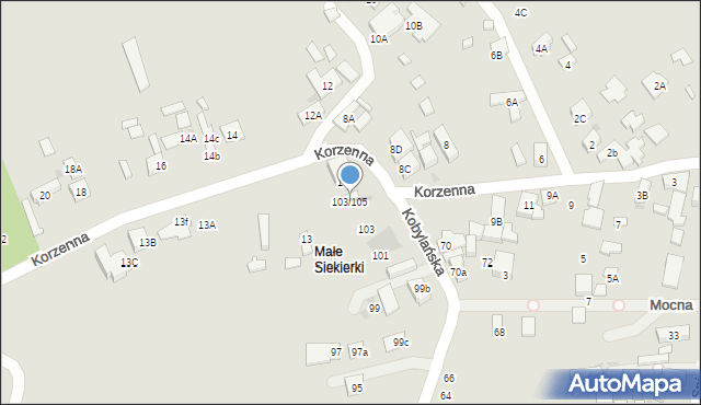 Warszawa, Kobylańska, 103/105, mapa Warszawy