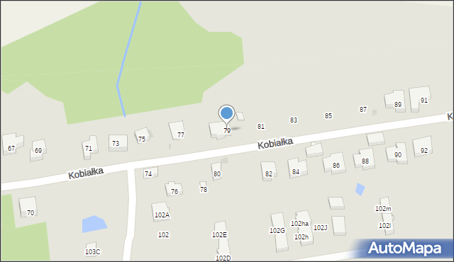 Warszawa, Kobiałka, 79, mapa Warszawy