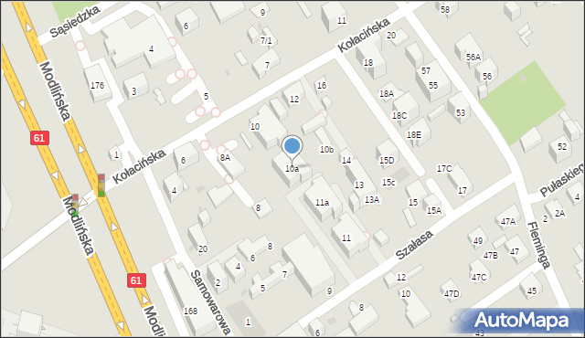 Warszawa, Kołacińska, 10a, mapa Warszawy