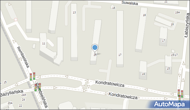 Warszawa, Kondratowicza Ludwika, 15, mapa Warszawy