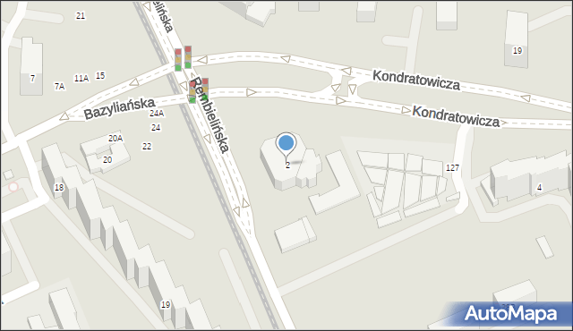 Warszawa, Kondratowicza Ludwika, 2, mapa Warszawy
