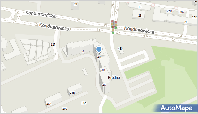 Warszawa, Kondratowicza Ludwika, 4A, mapa Warszawy