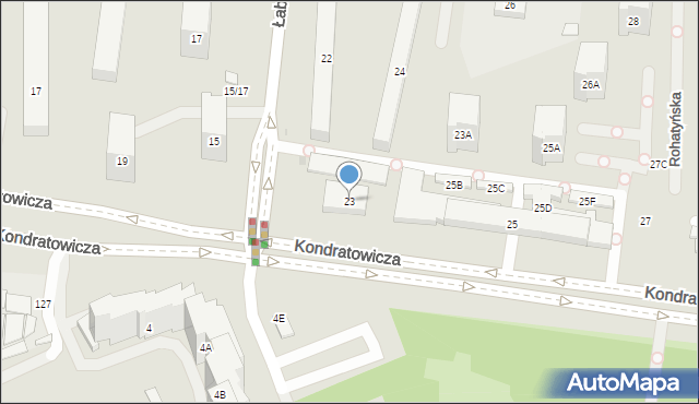 Warszawa, Kondratowicza Ludwika, 23, mapa Warszawy