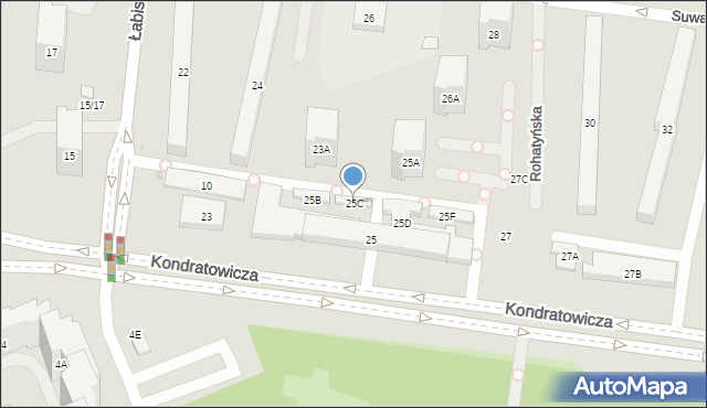 Warszawa, Kondratowicza Ludwika, 25C, mapa Warszawy