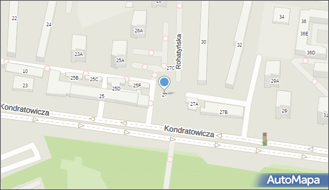 Warszawa, Kondratowicza Ludwika, 27, mapa Warszawy