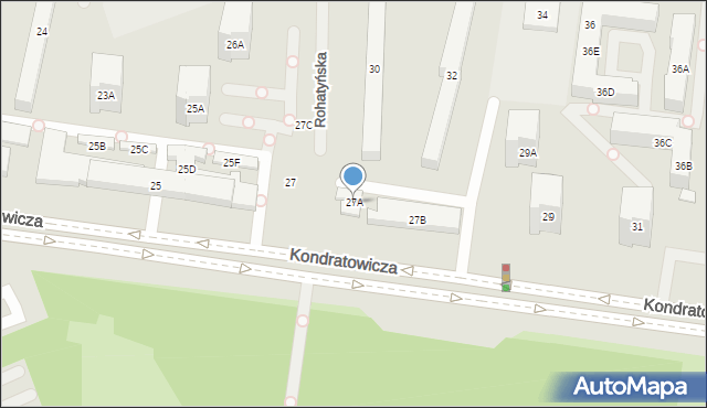 Warszawa, Kondratowicza Ludwika, 27A, mapa Warszawy