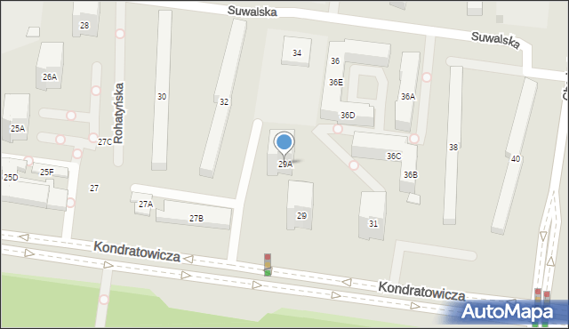 Warszawa, Kondratowicza Ludwika, 29A, mapa Warszawy