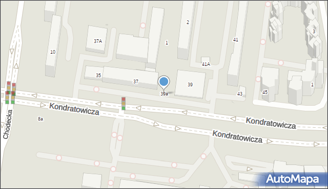 Warszawa, Kondratowicza Ludwika, 39a, mapa Warszawy