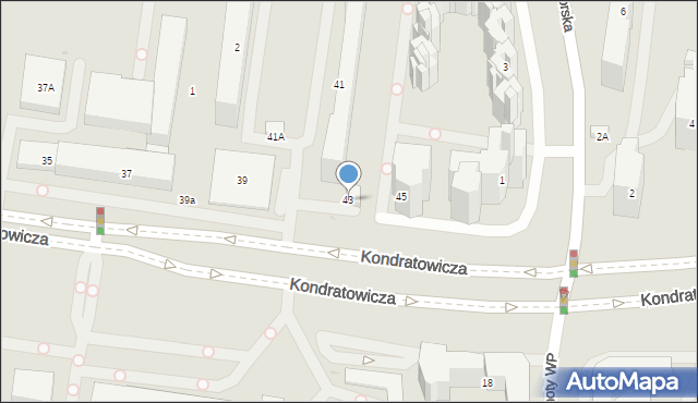 Warszawa, Kondratowicza Ludwika, 43, mapa Warszawy