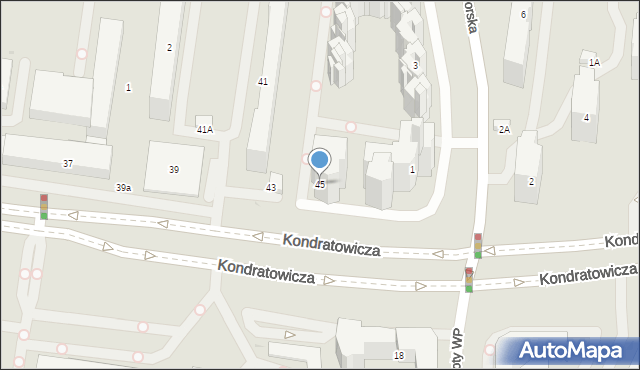Warszawa, Kondratowicza Ludwika, 45, mapa Warszawy