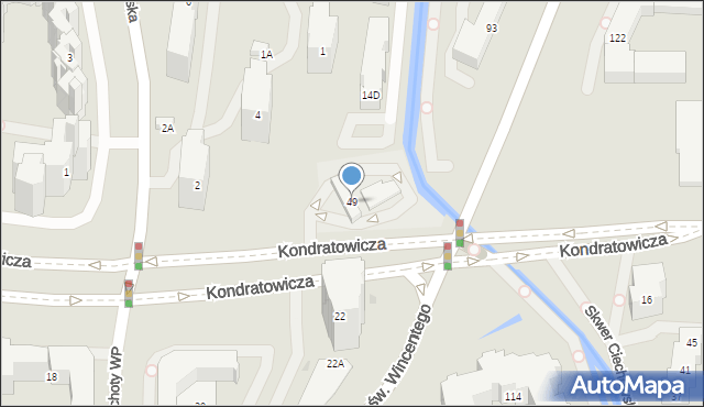 Warszawa, Kondratowicza Ludwika, 49, mapa Warszawy