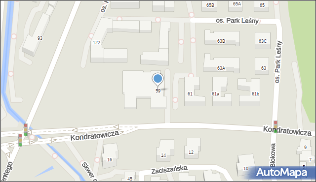 Warszawa, Kondratowicza Ludwika, 59, mapa Warszawy