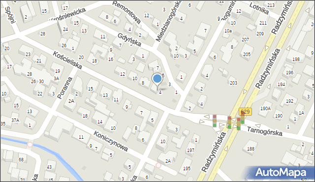 Warszawa, Kościeliska, 6, mapa Warszawy