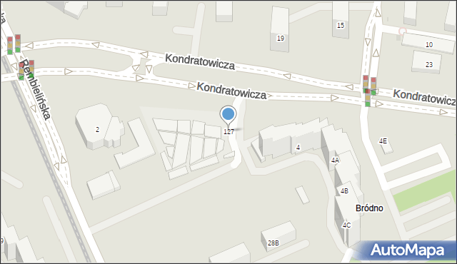 Warszawa, Kondratowicza Ludwika, 127, mapa Warszawy