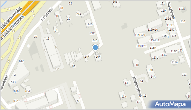 Warszawa, Kosmatki, 6, mapa Warszawy