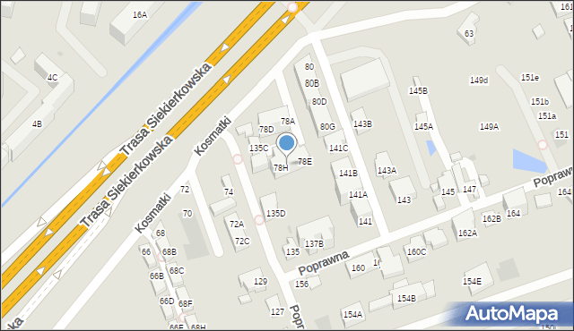 Warszawa, Kosmatki, 78G, mapa Warszawy