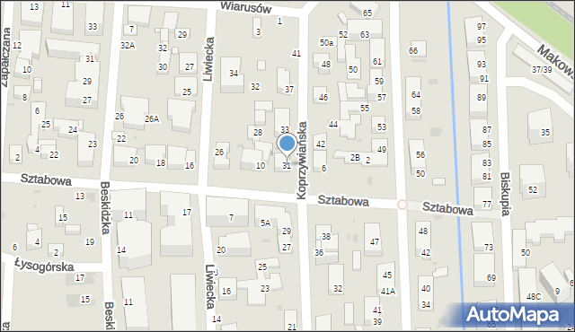 Warszawa, Koprzywiańska, 31, mapa Warszawy