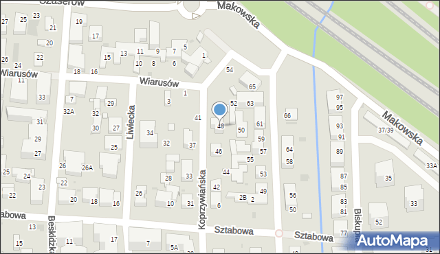 Warszawa, Koprzywiańska, 48, mapa Warszawy