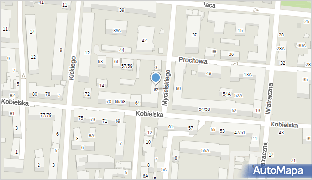 Warszawa, Kobielska, 62, mapa Warszawy