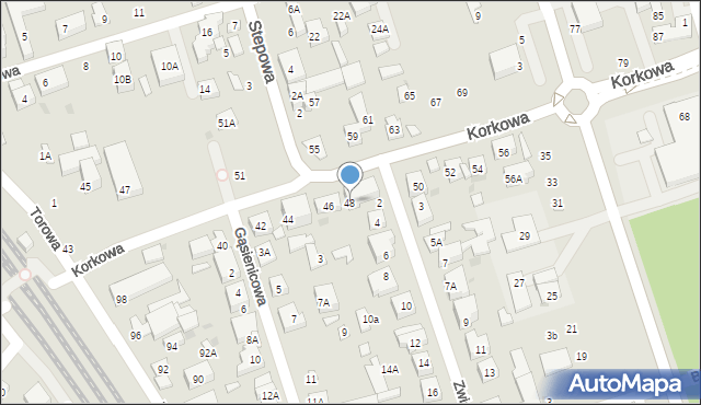 Warszawa, Korkowa, 48, mapa Warszawy