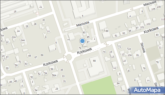 Warszawa, Korkowa, 81, mapa Warszawy