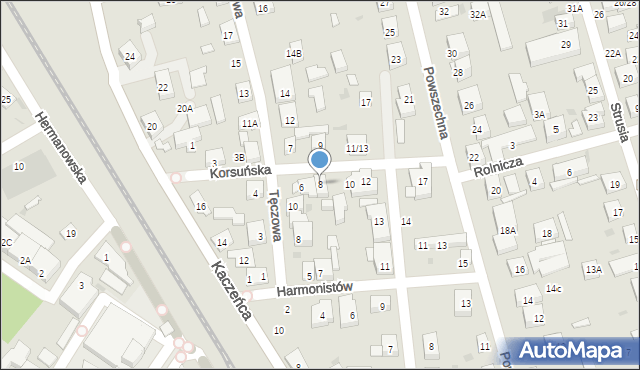 Warszawa, Korsuńska, 8, mapa Warszawy