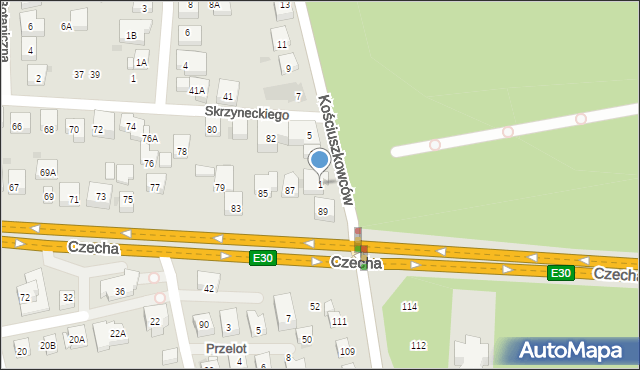 Warszawa, Kościuszkowców, 1, mapa Warszawy