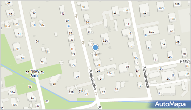 Warszawa, Kosynierów, 30, mapa Warszawy