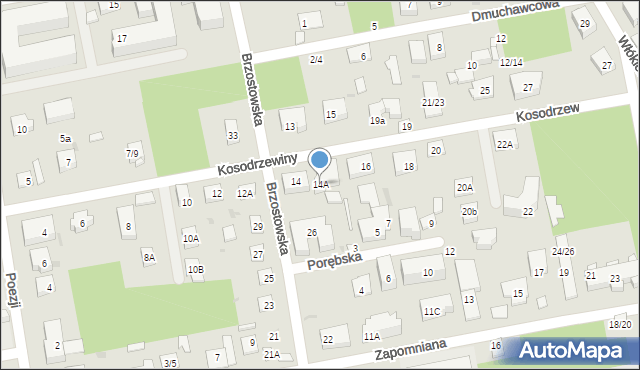 Warszawa, Kosodrzewiny, 14A, mapa Warszawy