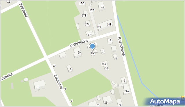 Warszawa, Kosaćcowa, 9a, mapa Warszawy