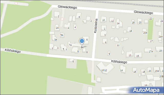 Warszawa, Kościelna, 8A, mapa Warszawy