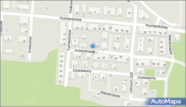 Warszawa, Kolendrowa, 18, mapa Warszawy