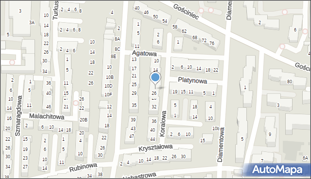 Warszawa, Koralowa, 24, mapa Warszawy