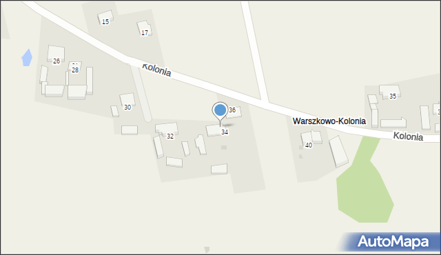 Warszkowo, Kolonia, 34a, mapa Warszkowo