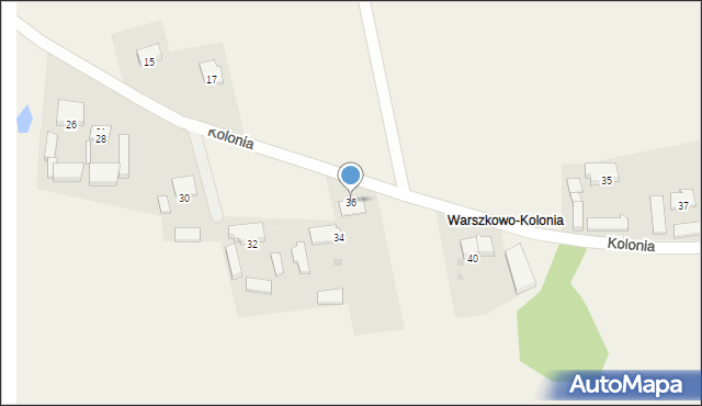 Warszkowo, Kolonia, 36, mapa Warszkowo
