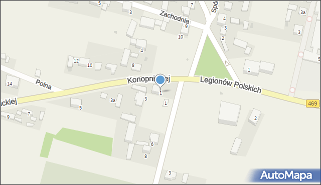Wartkowice, Konopnickiej Marii, 1, mapa Wartkowice