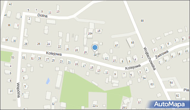 Wasilków, Kolejowa, 14, mapa Wasilków