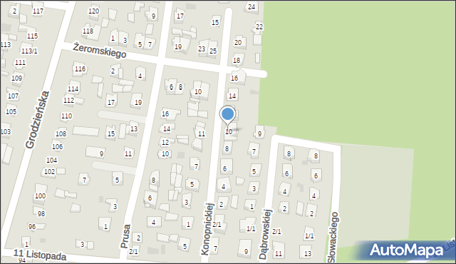 Wasilków, Konopnickiej Marii, 10, mapa Wasilków