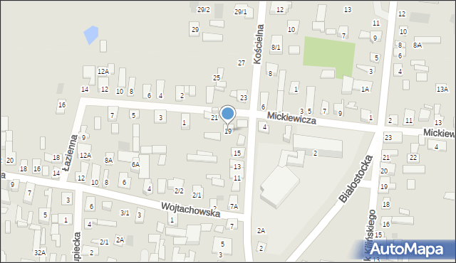 Wasilków, Kościelna, 19, mapa Wasilków