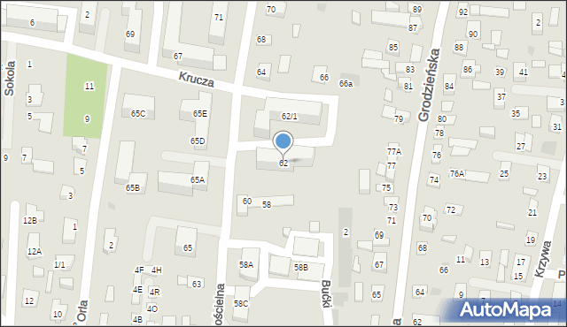 Wasilków, Kościelna, 62, mapa Wasilków