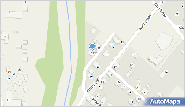 Węgierska Górka, Kościuszki Tadeusza, gen., 39, mapa Węgierska Górka