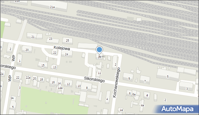 Węgliniec, Kolejowa, 26, mapa Węgliniec