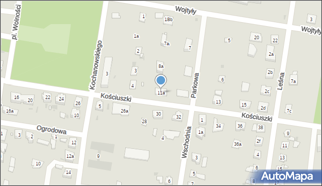 Węgliniec, Kościuszki Tadeusza, gen., 11a, mapa Węgliniec