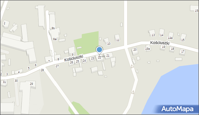 Węgorzyno, Kościuszki Tadeusza, gen., 22, mapa Węgorzyno