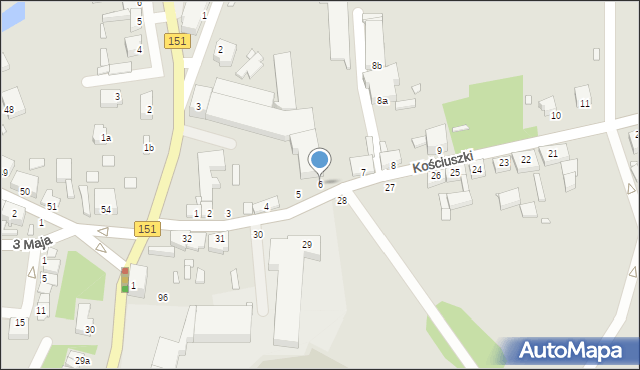 Węgorzyno, Kościuszki Tadeusza, gen., 6, mapa Węgorzyno