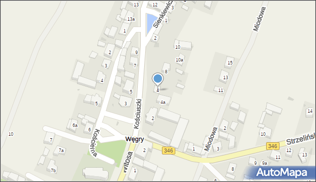 Węgry, Kościuszki Tadeusza, gen., 4, mapa Węgry