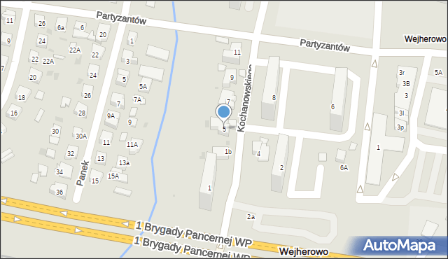 Wejherowo, Kochanowskiego Jana, 5, mapa Wejherowo