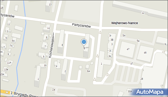 Wejherowo, Kochanowskiego Jana, 6, mapa Wejherowo