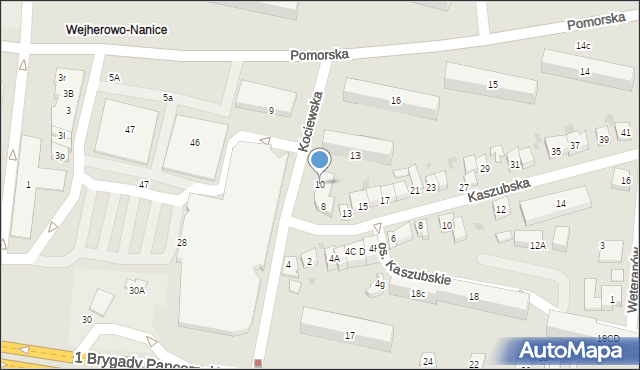 Wejherowo, Kociewska, 10, mapa Wejherowo