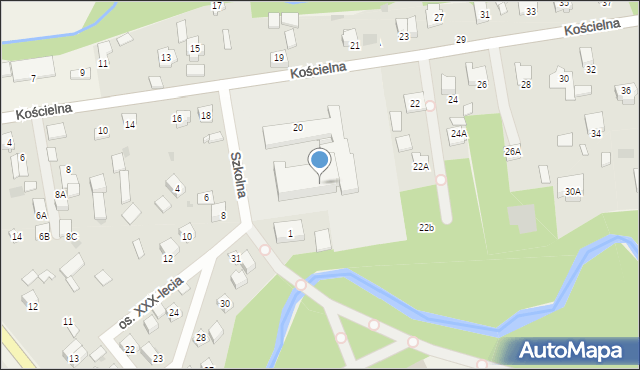 Wiązowna, Kościelna, 20, mapa Wiązowna